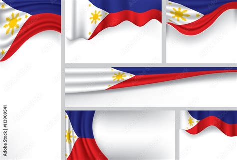 Abstract Philippine Flag, Philippines Colors .